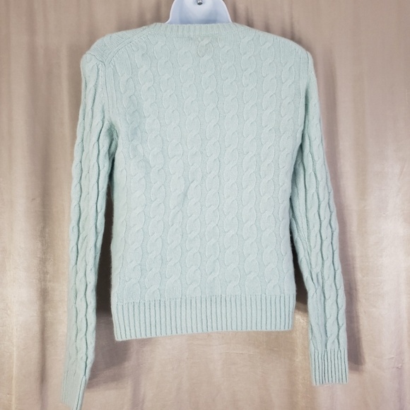 NWOT Lord & Taylor light blue cable knit cashmere sweater Womens Medium - Picture 3 of 6